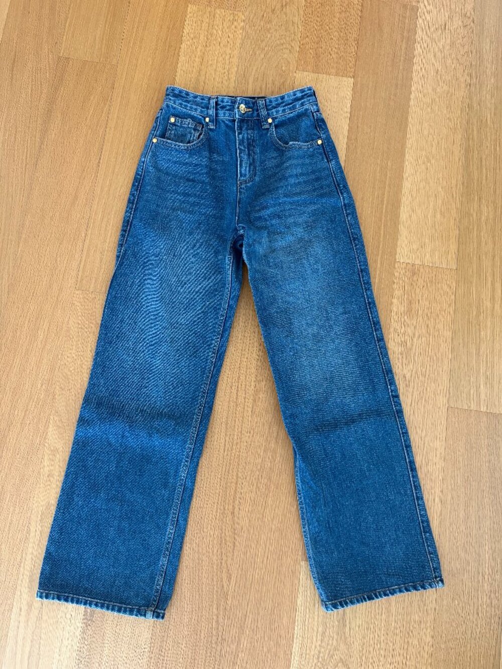 Brunello Cucinelli Jeans Blue Denim Wide Leg High Waist 25in